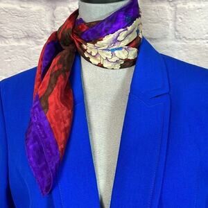 Vintage Elaine Gold floral silk scarf